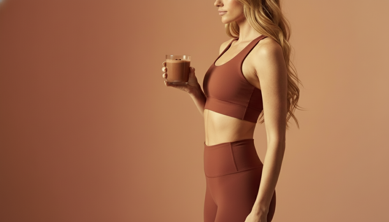 Wellness image with medium-toned background